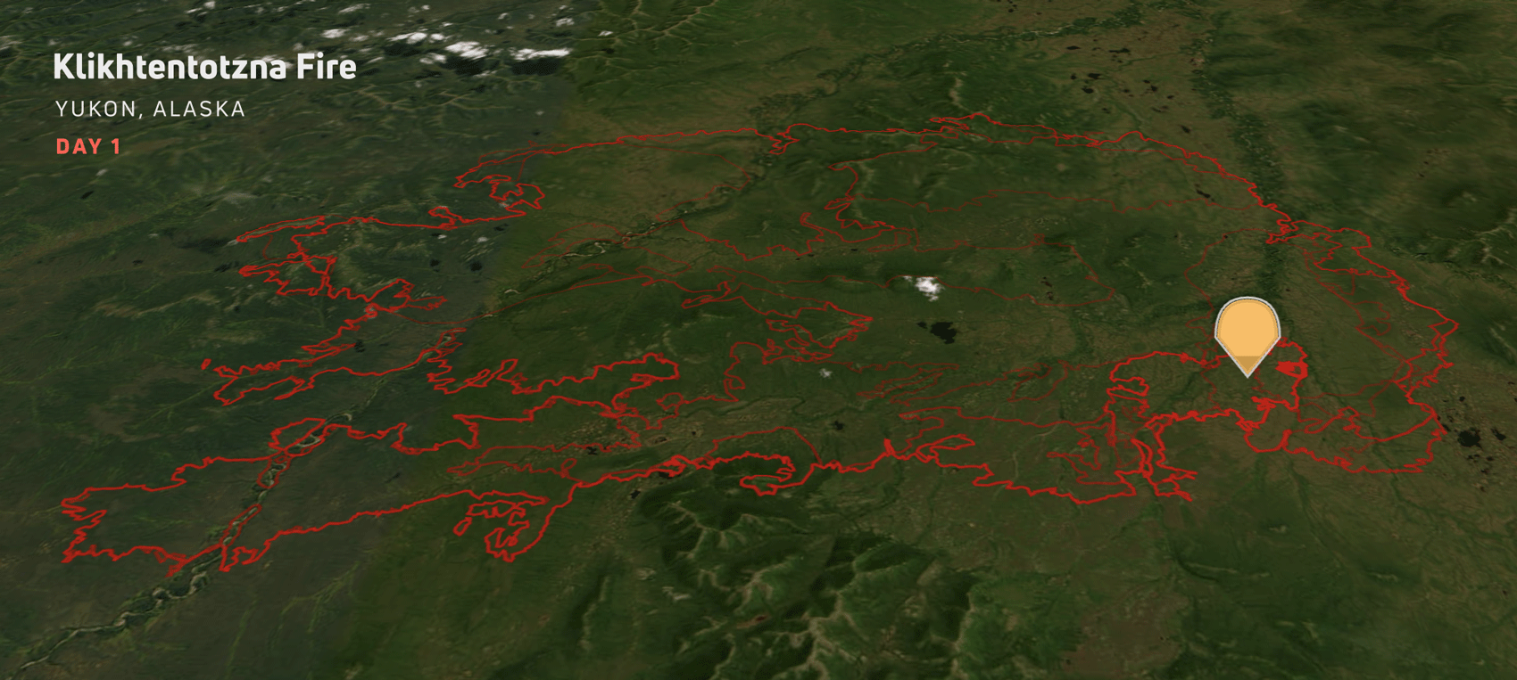 Fire perimeter progression for the Klikhtentotzna fire in Alaska, lasting from, June 17 to August 10. Source: Cornea